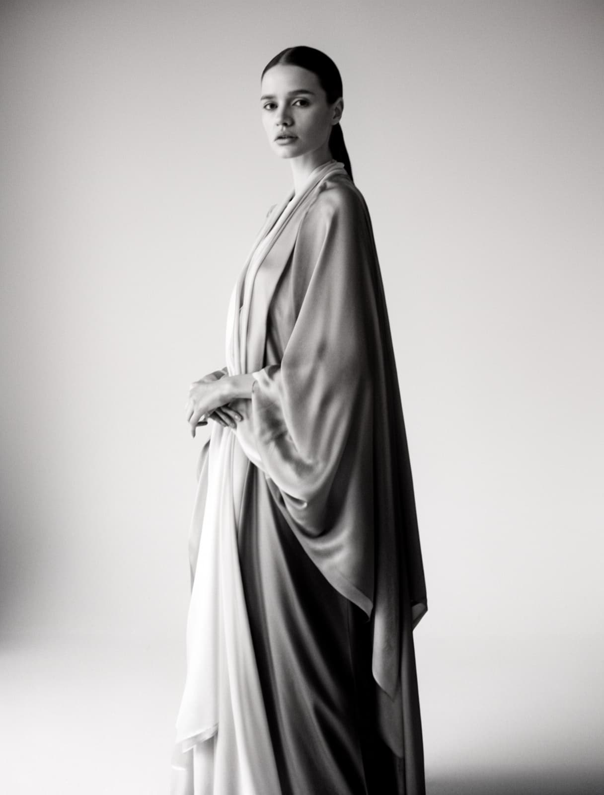 A LUNE kaftan, draped and photographed in studio